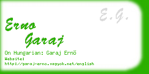 erno garaj business card